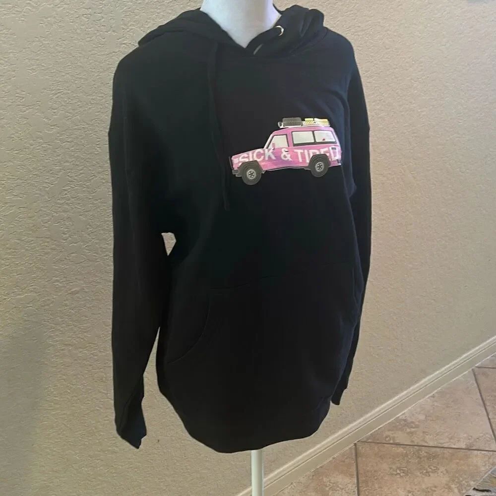 AntiSocial Social Club Unisex Size S Sick & Tired Hoodie Sweatshirt Black NWT